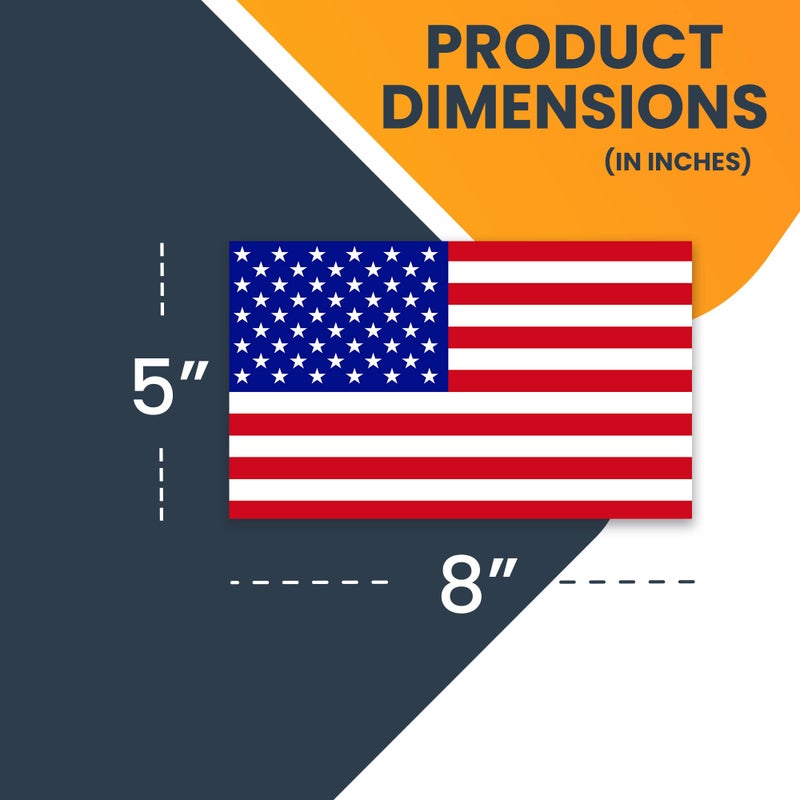 Magnet Me Up: American Flag Automotive Magnet Decal - 5x8 inches, 2 Pack, Red White, and Blue - Heavy-Duty for Car, Truck, SUV United States of America Patriotic Auto Accessories, USA Flag Car Magnets - Image 2